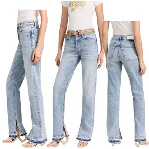 RE/DONE 70s Hi Rise Skinny Boot Skid Wash Jeans Size 25 NWT